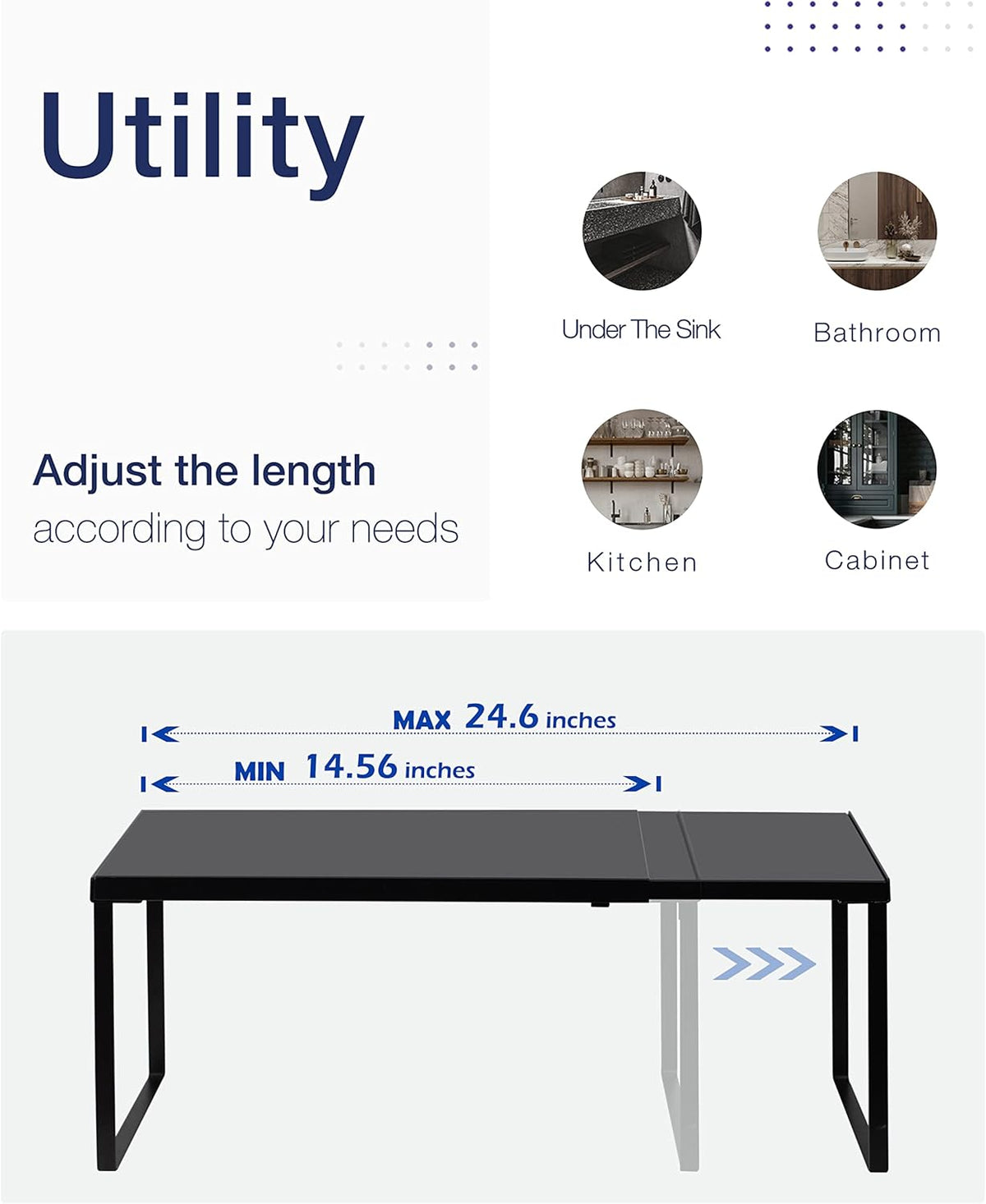 Nxconsu Cabinet Shelf Expandable Organizer Riser Rack for Kitchen Pantry Cupboard Under Sink
