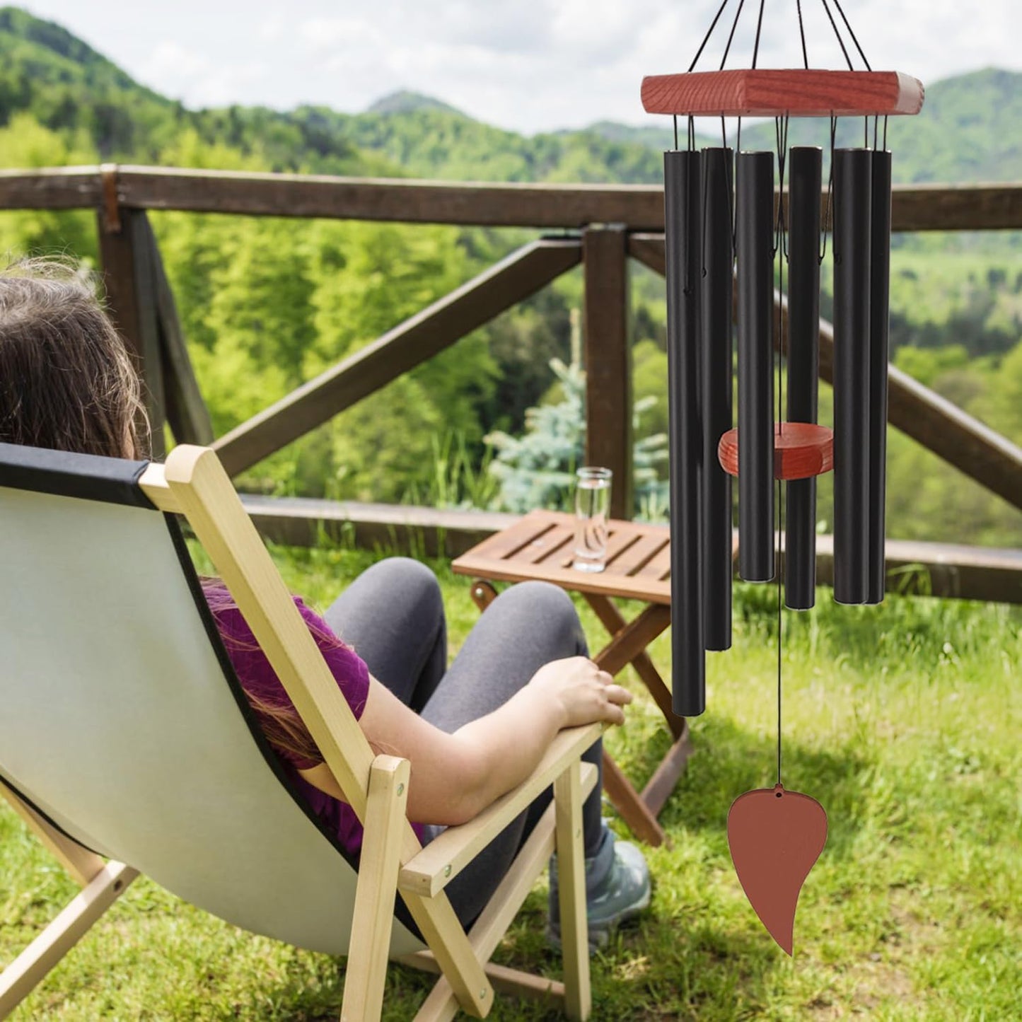 Wind Chimes for Outside, Memorial Wind Chimes with 6 Long Metal Tubes, Sympathy Wind Chime with