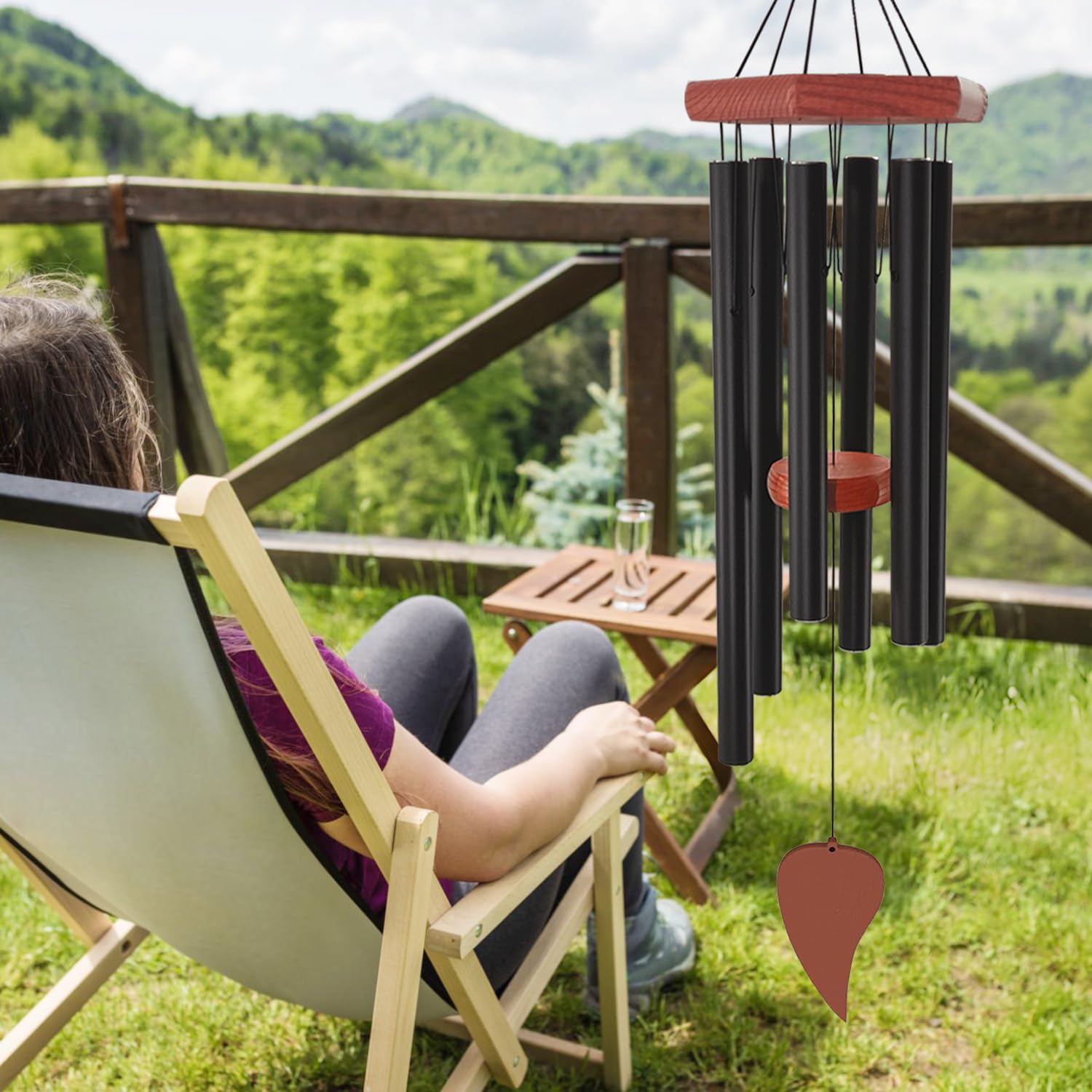Wind Chimes for Outside, Memorial Wind Chimes with 6 Long Metal Tubes, Sympathy Wind Chime with