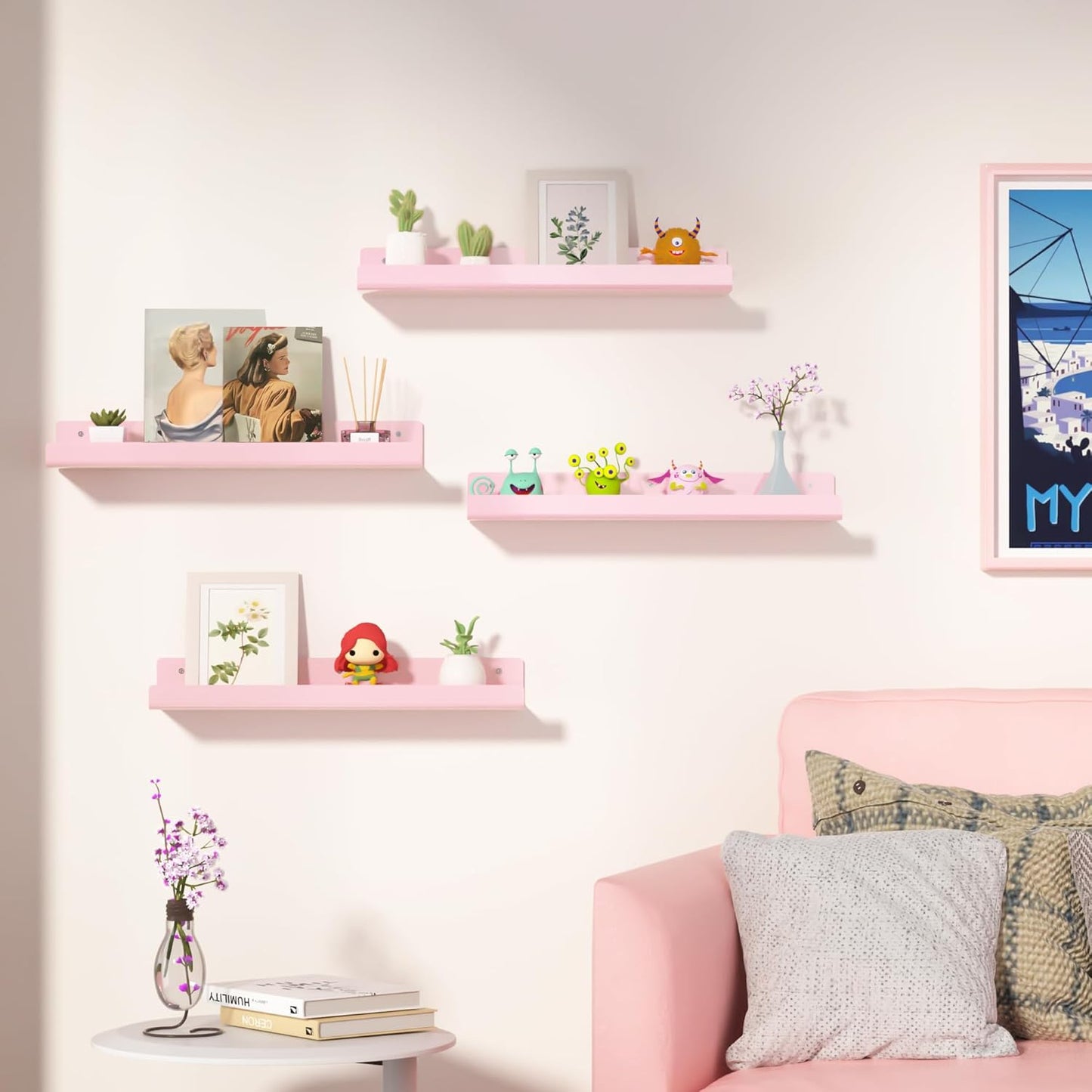 upsimples Acrylic Shelves for Wall Decor, 15" Display Shelf Perfume Organizer for Bathroom