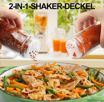 AISIPRIN Glass Spice Jars with 398 Labels-4oz 24 Pcs,Round Seasoning Jars with Bamboo Airtight