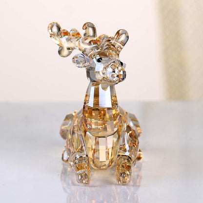 DOJOZ Crystal Deer Animals Lovely Elegant Craft Decorations for Home Ornaments Christmas