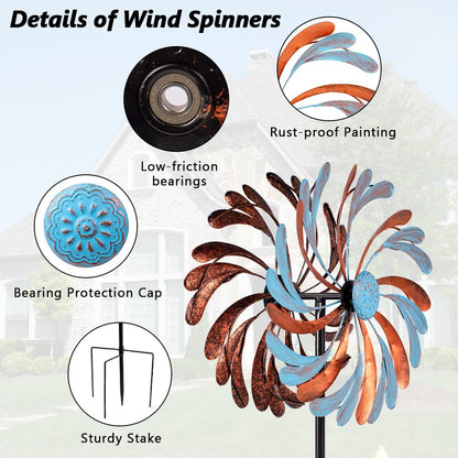 Viveta Wind Spinner for Yard and Garden, Metal Windmill Spinning Kinetic Wind Spinners for Outside