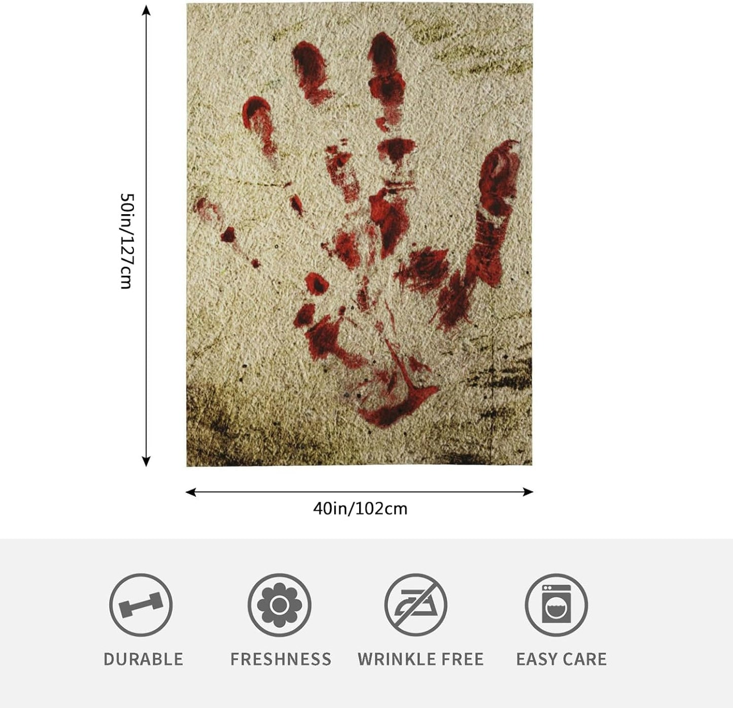 HGOD DESIGNS Bloody Hand Flannel Fleece Bed Blanket Throw Blanket Lightweight Cozy Plush Blanket