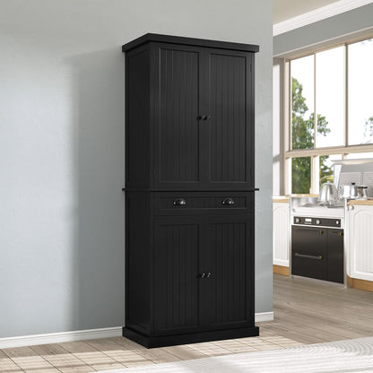 ARTPOWER 72" Tall Kitchen Pantry Storage Cabinet with Drawer and Adjustable Shelves, Pantry Cabinet