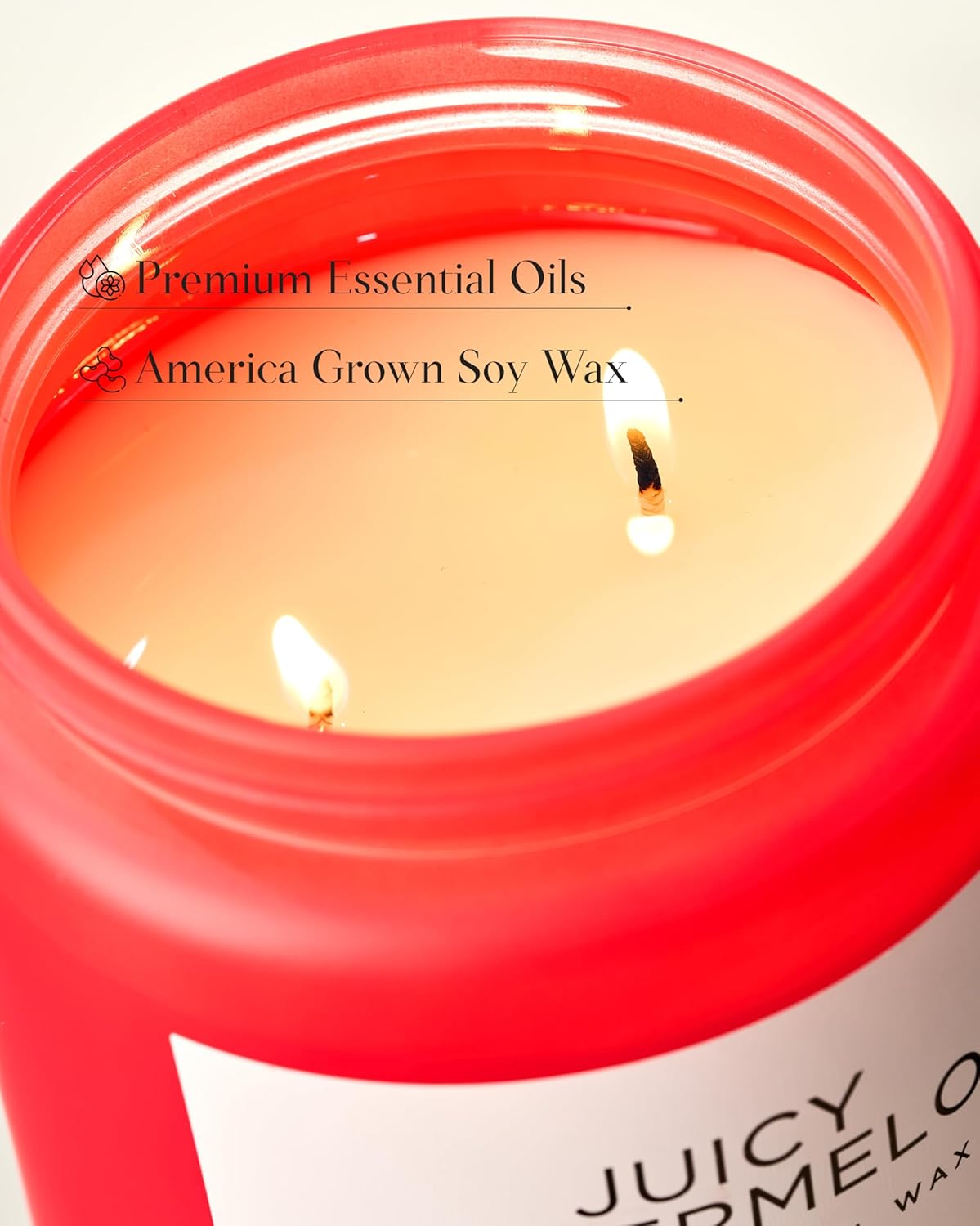 M&SENSE Juicy Watermelon Scented Candle, 19.4oz 110 Hours Clean Non Toxic Natural Soy Wax Long