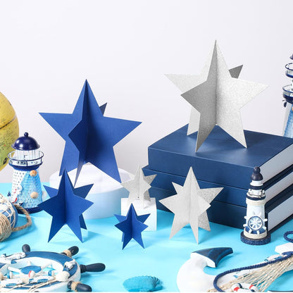 45 Pcs 3D Star Centerpieces Movie Night Decorations for Table in 3 Sizes Hanging Supplies for Red