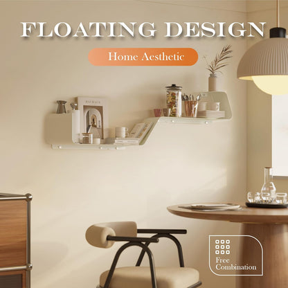 Floating Shelves, Wall Shelf, Set of 3 Wall Mounted Metal Shelves with Unique Design for Wall