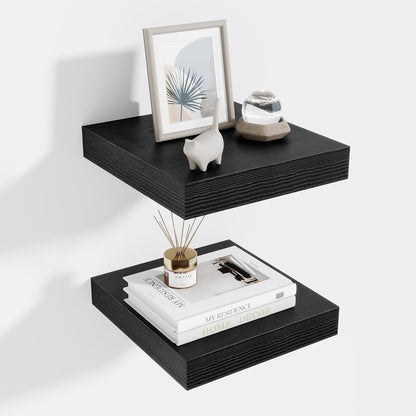 Fun Memories Floating Shelves for Wall 10 Inch, 10 Inch Deep Square Wall Shelves, Bathroom Storage