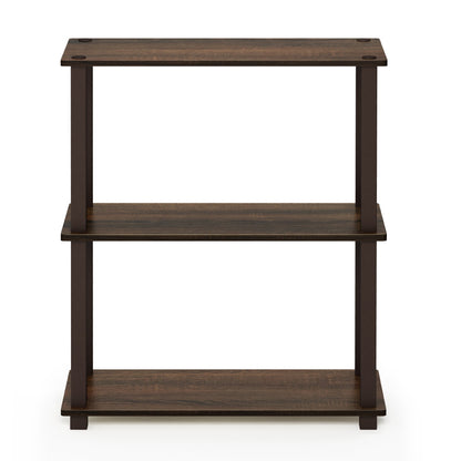 Furinno TURN-S-TUBE Storage Shelves, 3-Tier Book Shelf, Corner Shelf, Toolless Open Shelves, for