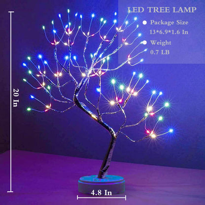 20" 108 LED Tabletop Bonsai Tree Light, Sparkly Fairy Spirit Tree Lights, Battery/USB Operated, DIY