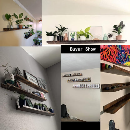 Giftgarden 47 Inch Long Floating Shelves for Wall, Rustic Picture Ledge Large Shelf for Living Room