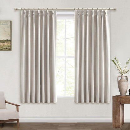 Kitchen Blackout Curtains 45 Inch Length, Basement Curtains for Small Blackout 46 inch Window