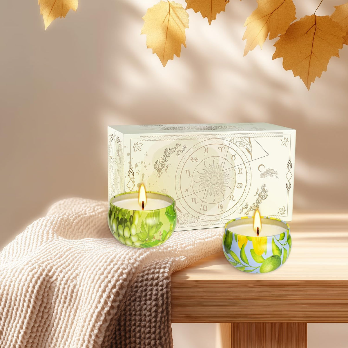 Set of 2 | 2.5-Ounce Scented Jar Candles - Fruit Style - Perfect for Home, Spa, Yoga Studio