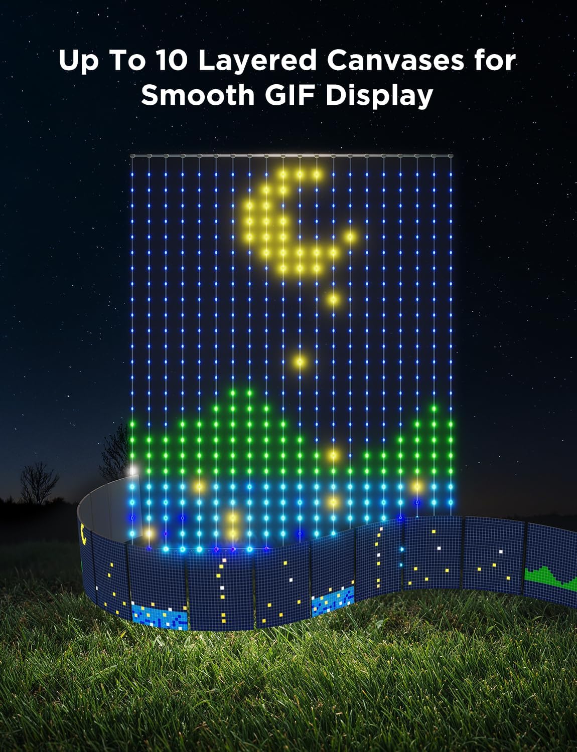 Govee Curtain Lights 2, Smart LED Curtain Light with DIY GIF AIGC, 1040 LEDs, RGBIC Color Changing