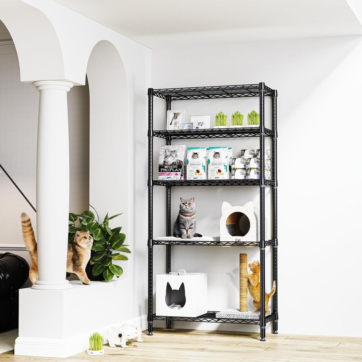 1250 lbs 5 Tier Shelf Metal Storage Shelves Shelving Wire Rack Heavy Duty Closet Organizers for
