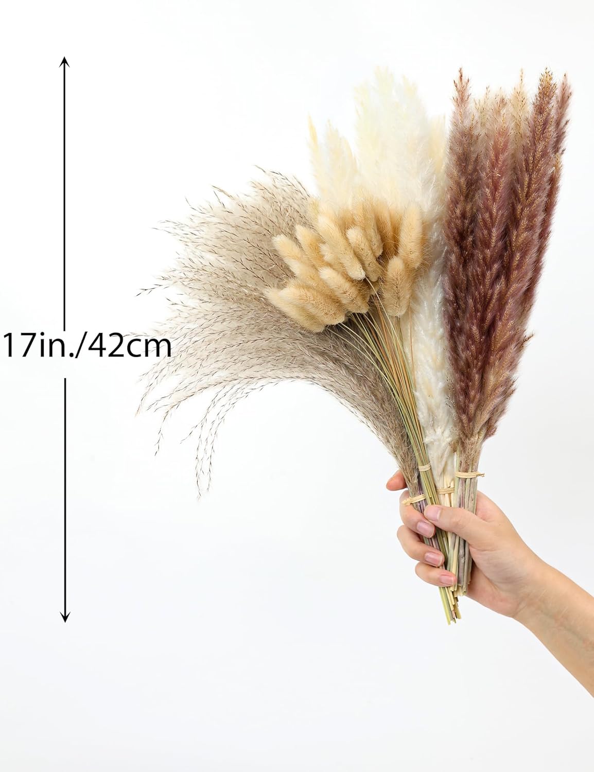 xin's convey 110pcs Dried Pampas Grass Decoration, Dried Flower Bouquet in Vase, Reed Grass Bouquet