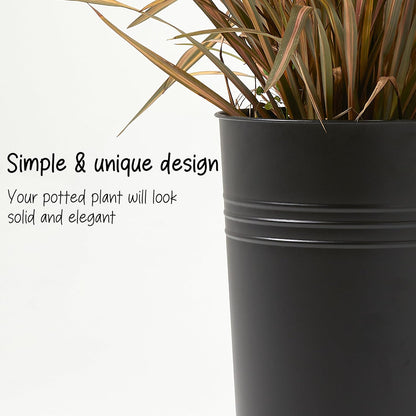 KOL 28'' Tall Galvanized Steel Planter Pot - Flower Pot with Water Level Indicator for Plants
