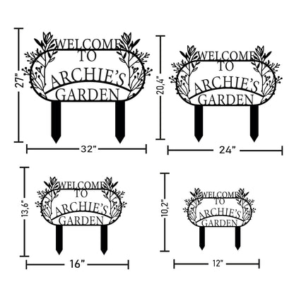 Personalized Metal Garden Sign with Stake, Custom Garden Decor for Outdoor, Custom Family Name
