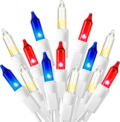 Dazzle Bright 4th of July Lights, 20FT 100 Count Independence Day Mini String Lights Plug in