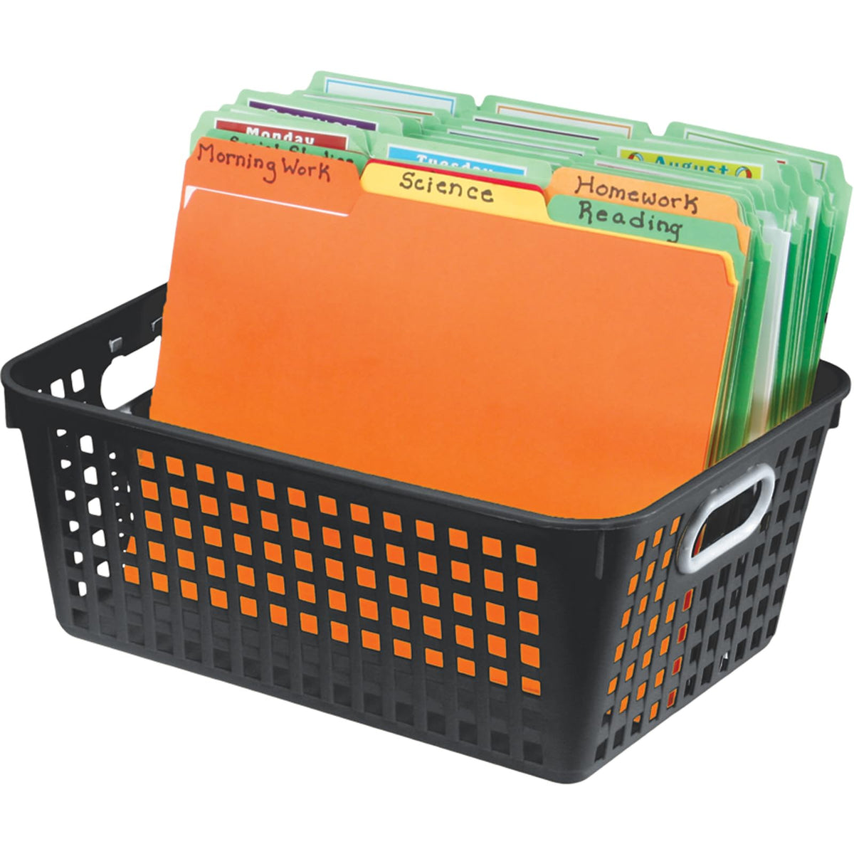 Really Good Stuff Large Plastic Book Baskets, 13.25" by 10" by 5.5"-12-Pack