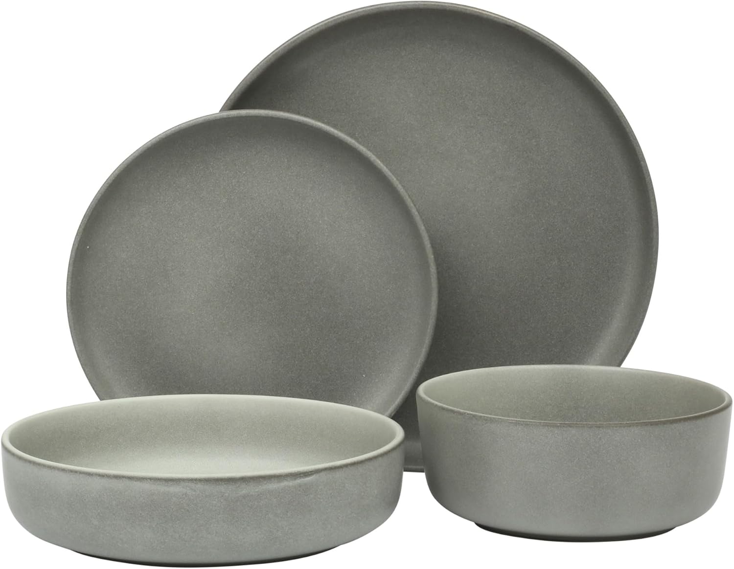 Gibson Elite Pasco 16 Piece (Service for 4) Plates and Bowls Double Bowl Reactive Glaze Dishes