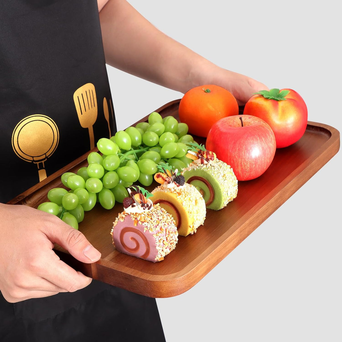 Large Wooden Serving Trays Long Party Charcuterie Boards Acacia Wood Platters Serving Cheese Board