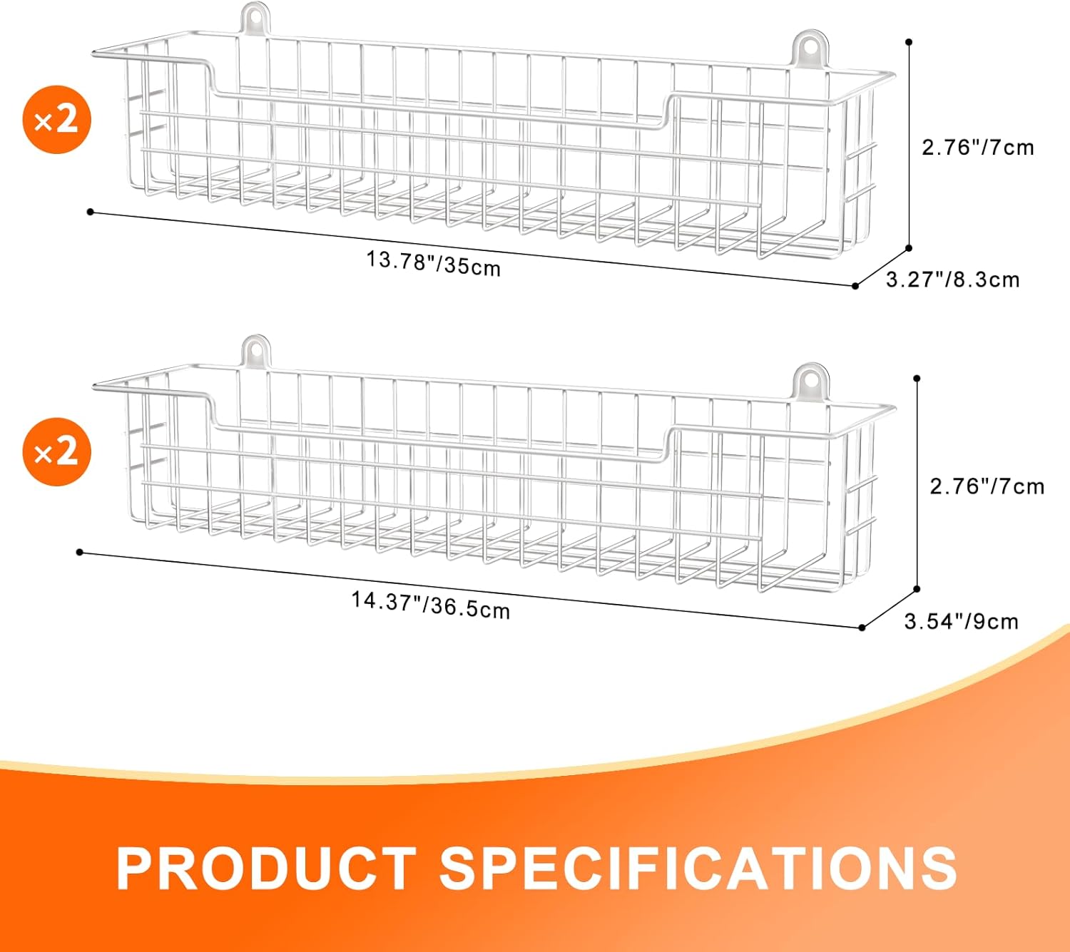 Spice Rack, 4-Pack Seasoning Organizer Wall Mount for Kitchen Storage Organization, Spice Holder