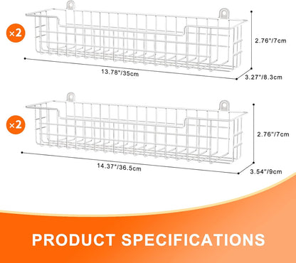 Spice Rack, 4-Pack Seasoning Organizer Wall Mount for Kitchen Storage Organization, Spice Holder