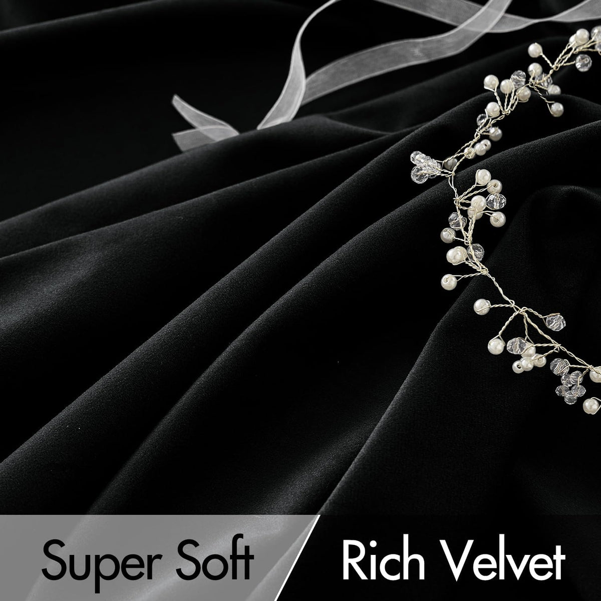 MIULEE Black Velvet Curtains 90 inches Long 2 Panels - Luxury Pinch Pleated Room Darkening Window