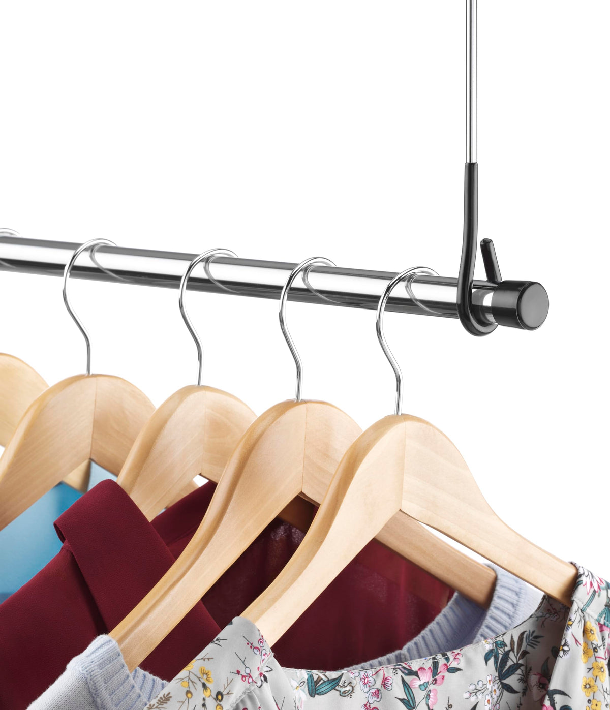 Whitmor Double Closet Rod - Heavy Duty Closet Organizer- Chrome