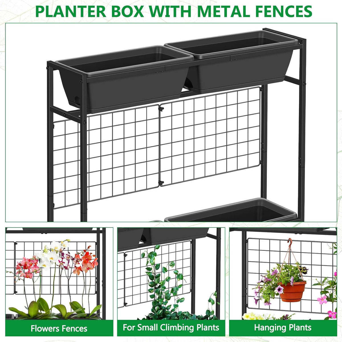 Raised Garden Beds with Legs Elevated Garden Planter Boxes with Trellis Raised Flower Boxes Patio