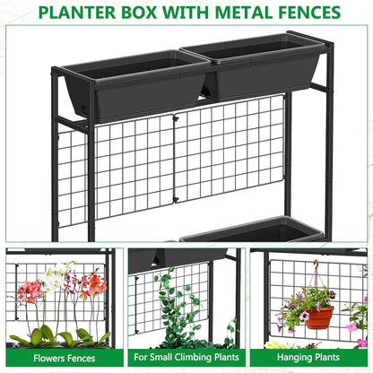 Raised Garden Beds with Legs Elevated Garden Planter Boxes with Trellis Raised Flower Boxes Patio