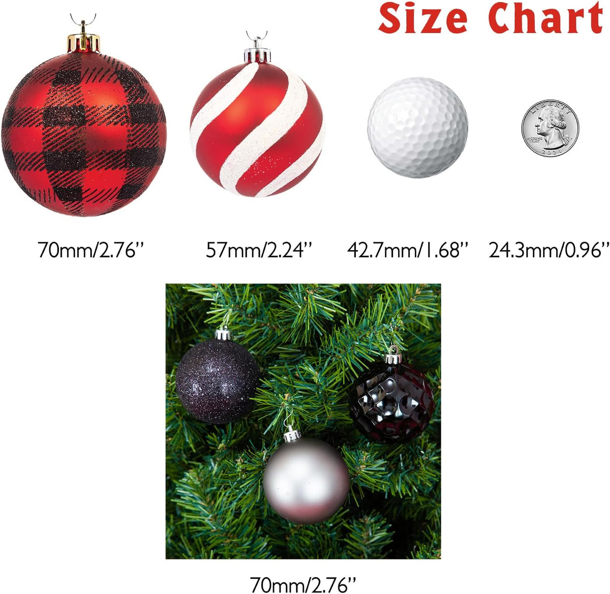 Every Day is Christmas Ornaments, Shatterproof Christmas Tree Ornament Set, Christmas Balls