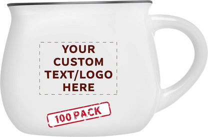 Custom Glazed Campfire Coffee Mugs 12 oz. Set of 100, Personalized Bulk Pack - Perfect for Coffee