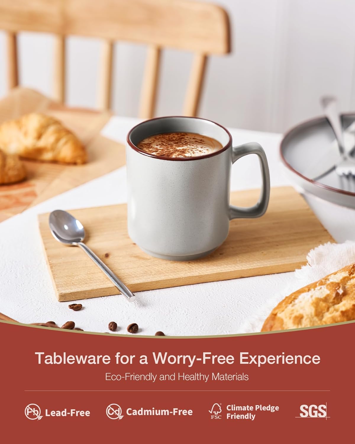 famiware Coffee Mugs Set of 6, Nebula 14oz Coffee Mugs, Ceramic Cup Set with Handle for Latte, Tea