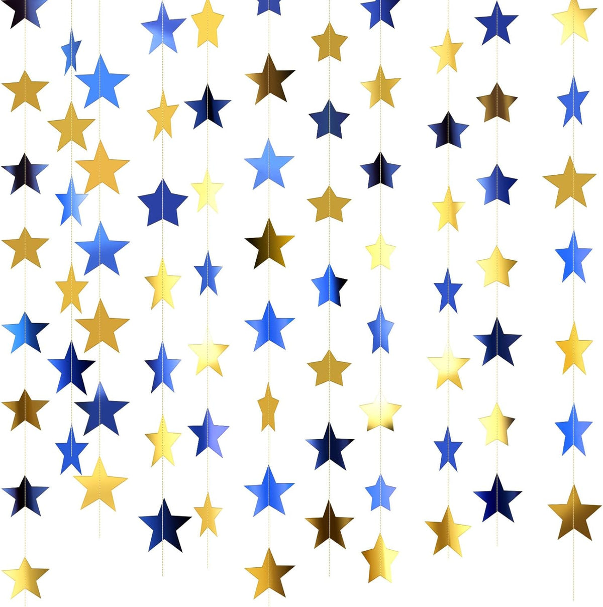 Patelai Glitter Star Garland Banner Decor 130 Feet Star Hanging Bunting Banner Twinkle Backdrop for