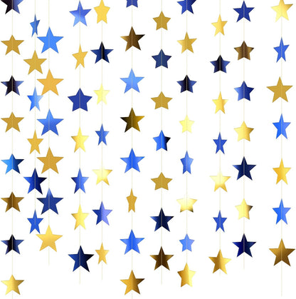 Patelai Glitter Star Garland Banner Decor 130 Feet Star Hanging Bunting Banner Twinkle Backdrop for