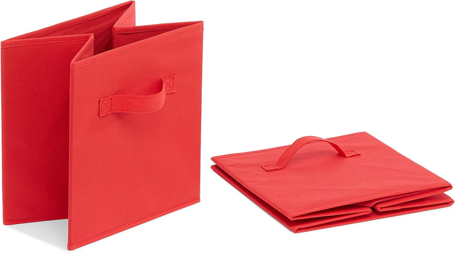 Amazon Basics Cube Organizer Storage Bins Handles, Collapsible Fabric, Pack of 6, 10.5"x10.5"x11"