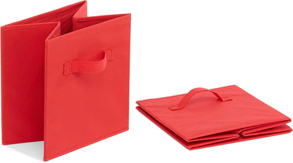 Amazon Basics Cube Organizer Storage Bins Handles, Collapsible Fabric, Pack of 6, 10.5"x10.5"x11"