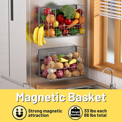 Magnetic Shelf for Fridge, Fruit Potato & Onion Storage Bins, Pantry Organizers & Storage, Large