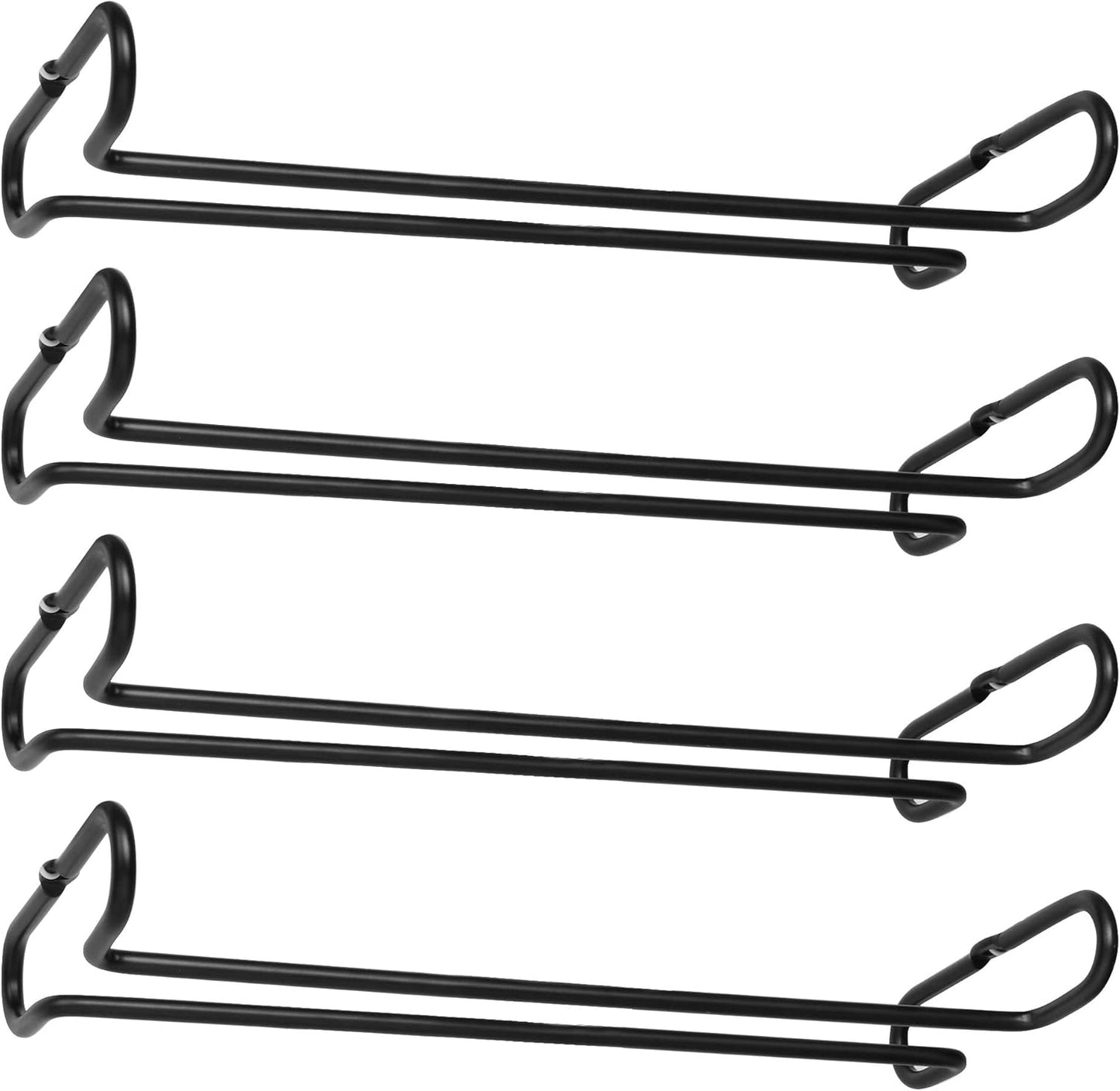 4 Pack Steamware Wine Glass Hanging Rack, Metal Stemware Holder Storage Wall Mount Under Cabinet