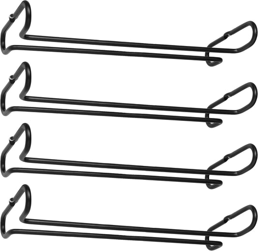4 Pack Steamware Wine Glass Hanging Rack, Metal Stemware Holder Storage Wall Mount Under Cabinet