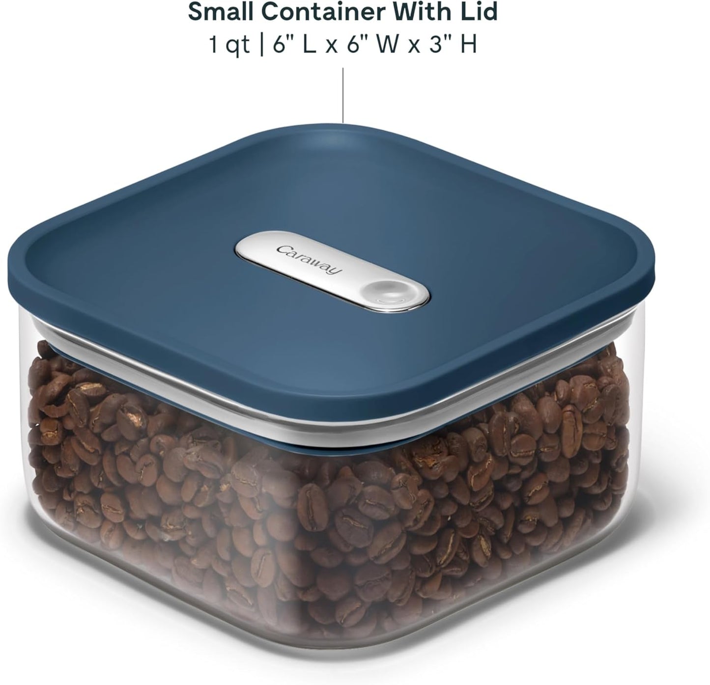 Caraway 1qt Glass Airtight Food Storage Container with Lid – Non-Toxic, BPA-Free Kitchen Storage