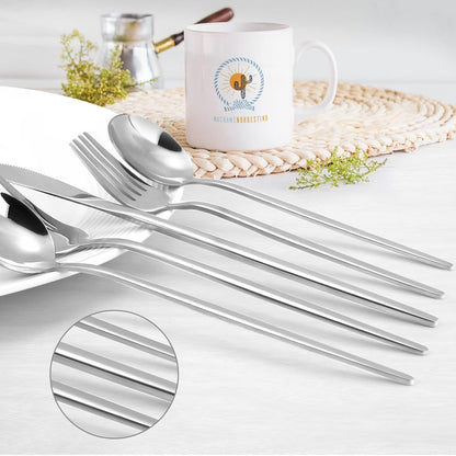 Silverware Set, KassKa 40 Pieces Flatware Cutlery Set, Stainless Steel Utensils Set Spoon Fork