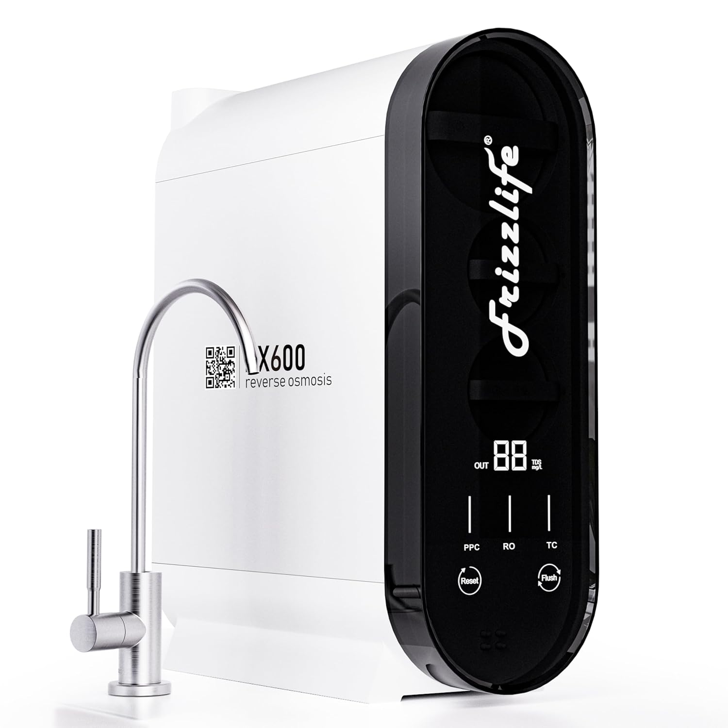 Frizzlife RO Reverse Osmosis Water Filtration System - 600 GPD Fast Flow Under Sink RO Water