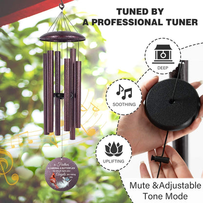 ASTARIN Custom Cardinal Wind Chimes for Loss of Lover Mom Dad, Butterfly Wind Chime Memorial