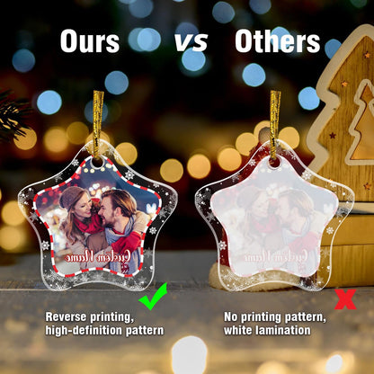 Personalized Christmas Ornaments, Crystal Custom Hanging Ornaments, Decorative Photo Hanging Glass