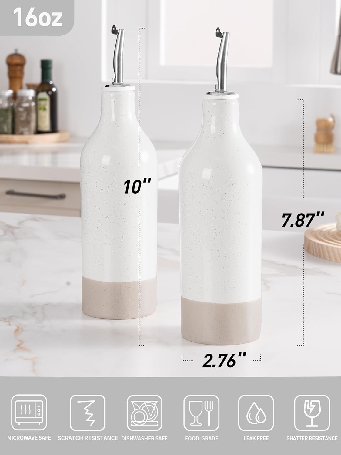 famiware Milkyway 16oz Ceramic Olive Oil Dispenser Bottle, Olive Oil and Vinegar Dispenser Bottle