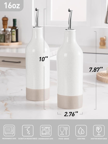 famiware Milkyway 16oz Ceramic Olive Oil Dispenser Bottle, Olive Oil and Vinegar Dispenser Bottle